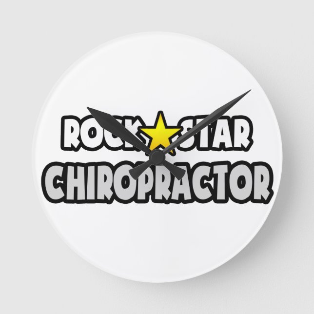 Rockstjärna Chiropractor Rund Klocka (Framsida)