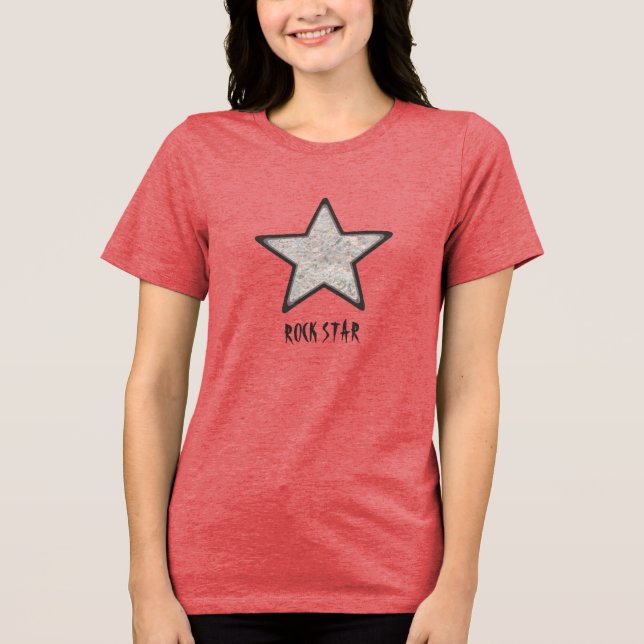 Rockstjärna Coola Sten Struktur med Anpassningsbar T Shirt (Framsida)