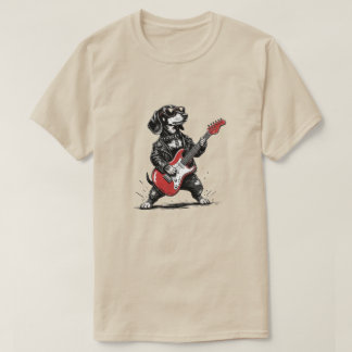 Rockstjärna Dachshund Elgitarr Konst T Shirt