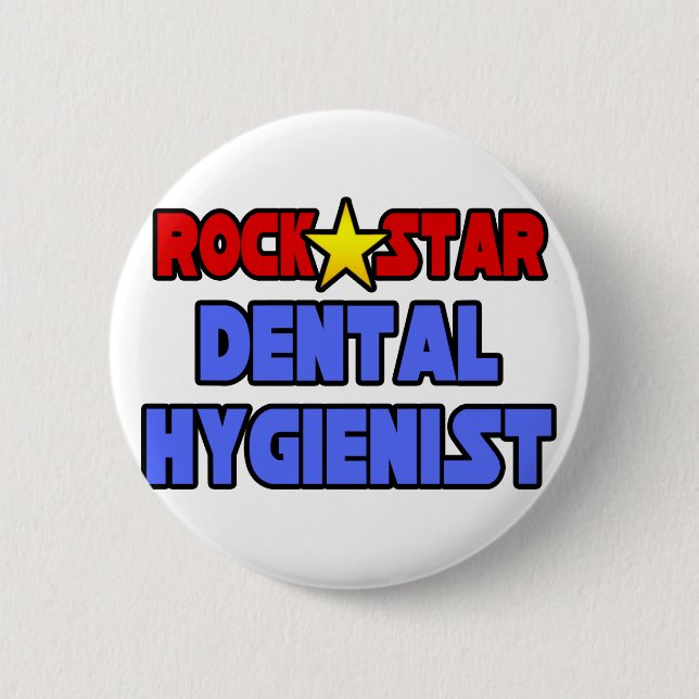 Rockstjärna Dental Hygienist Knapp (Framsida)