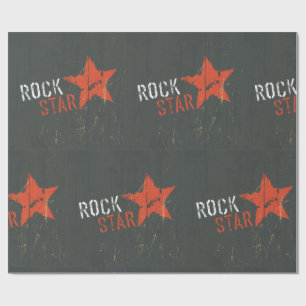 Rockstjärna Distressed Grunge Röd Stjärna Presentpapper