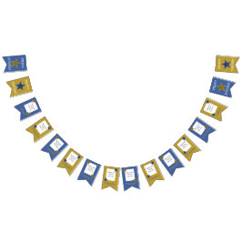 rockstjärna Födelsedagsfest Banner Blue Guld Vimplar