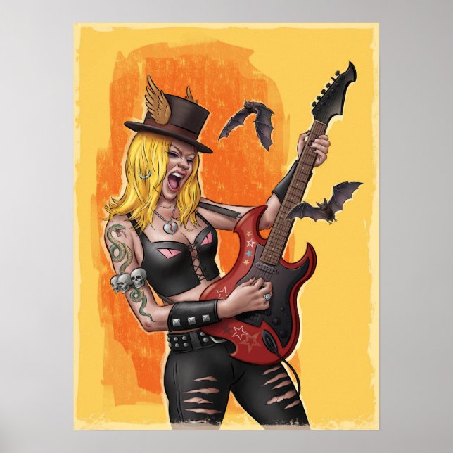 Rockstjärna Girl Poster (Framsidan)