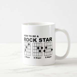 Rockstjärna Gitarr-ackord Rolig Mugg Humor