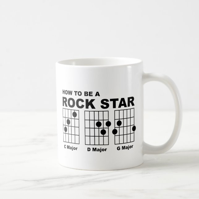 Rockstjärna Gitarr-ackord Rolig Mugg Humor (Höger)