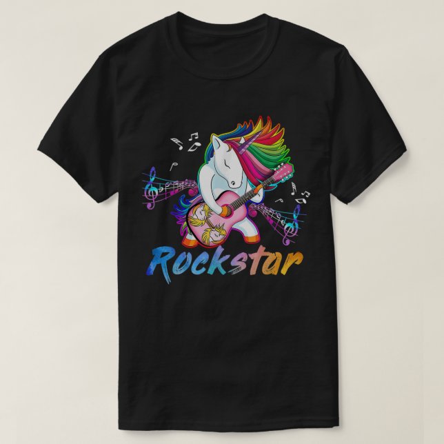 Rockstjärna Gitarr Rockig musik sångare T Shirt (Design framsida)