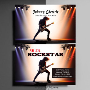 Rockstjärna Gitarrinstruktör Visitkort