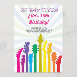 Rockstjärna Guitar Födelsedagsfest inbjudan