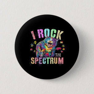 Rockstjärna Jag Rockar Spektrum Autism Mamma Motiv Knapp