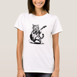 Rockstjärna Katt Gitarrsolo – Roligt Musikälskare T Shirt