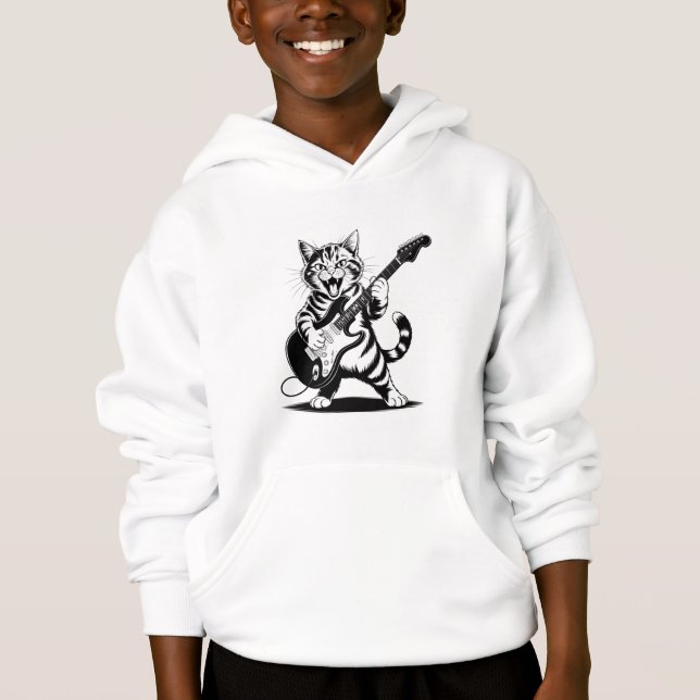 Rockstjärna Katt Gitarrsolo – Roligt Present till  T Shirt (Framsida)