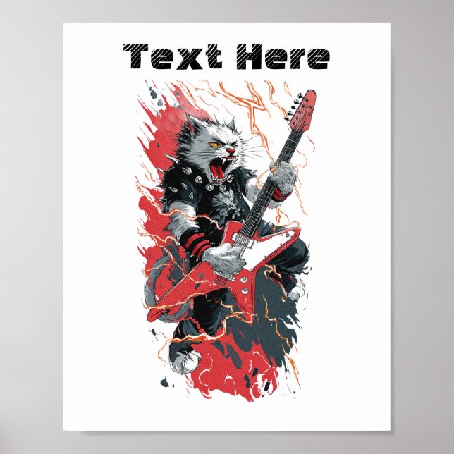 Rockstjärna Katt Poster (Framsidan)