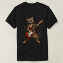 Rockstjärna Katt Spelar Elgitarr