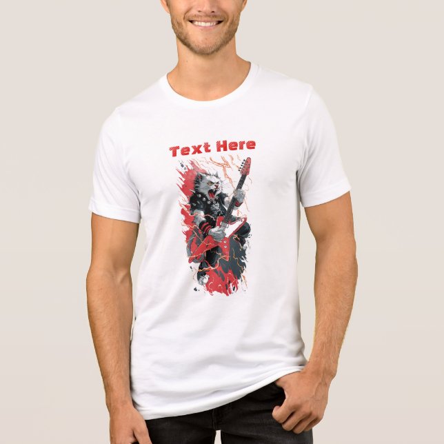 Rockstjärna Katt T Shirt (Framsida)