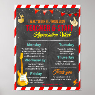 Rockstjärna Lärare och personalutvärdering vecka Poster