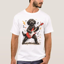 Rockstjärna Luden Hund som Spelar Elgitarr