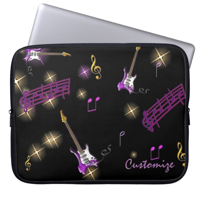 Rockstjärna Music Background Laptop sleeve (Framsidan)