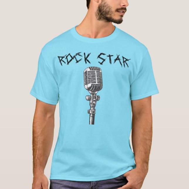 Rockstjärna Musiker T Shirt (Framsida)