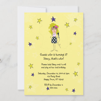 Rockstjärna Photo Impose Girl Inbjudningar