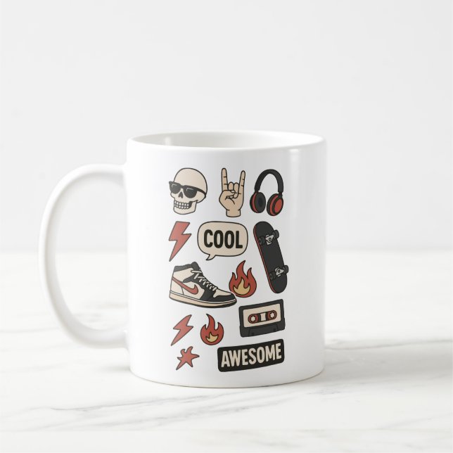 rockstjärna pojke estetik  kaffemugg (Vänster)