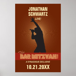 Rockstjärna Pub Mitzvah Poster i Brown