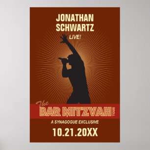 Rockstjärna Pub Mitzvah Poster i Brown
