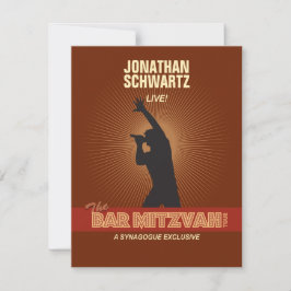 Rockstjärna Pub Mitzvah-svarskort i Brown OSA Kort