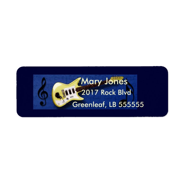 Rockstjärna Returadress Etikett (Framsidan)