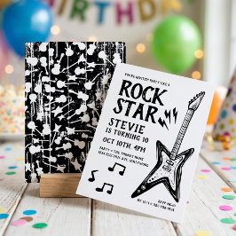 Rockstjärna Rock and Roll Gitarr Födelsedag Inbjudningar