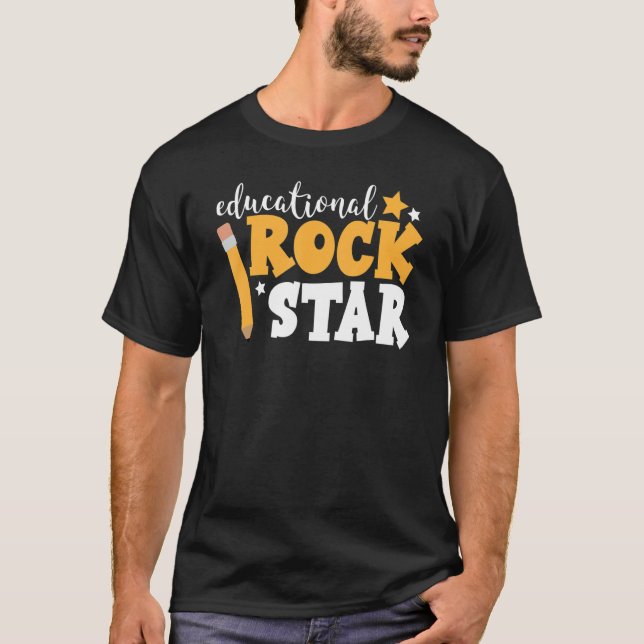 Rockstjärna Rockstar Teacher Student Sch T Shirt (Framsida)