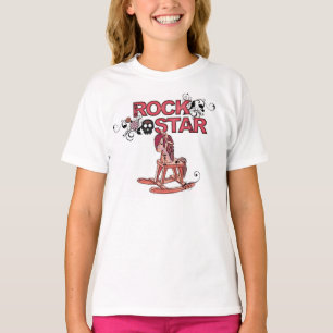 Rockstjärna, roliga häsflickor T. T-shirt