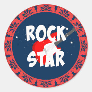 "Rockstjärna" Runt Klistermärke
