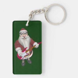 Rockstjärna Santa with Red Electric Guitar