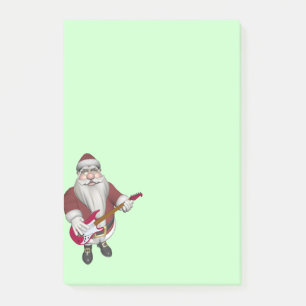 Rockstjärna Santa with Red Electric Guitar Post-it Block