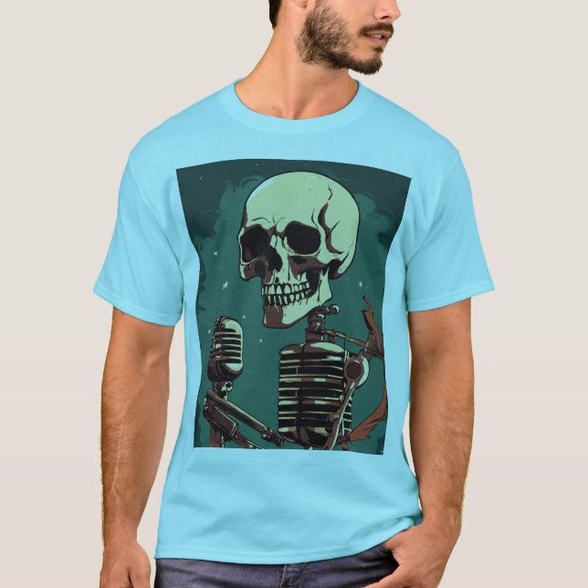 Rockstjärna skallskjorta t shirt (Framsida)