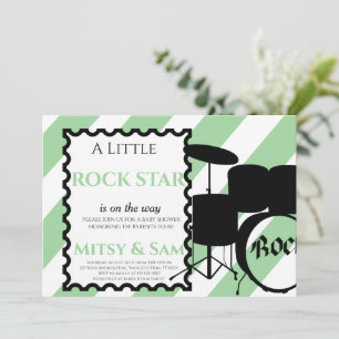 Rockstjärna Sten a Adjö Baby Shower-inbjudan Inbjudningar