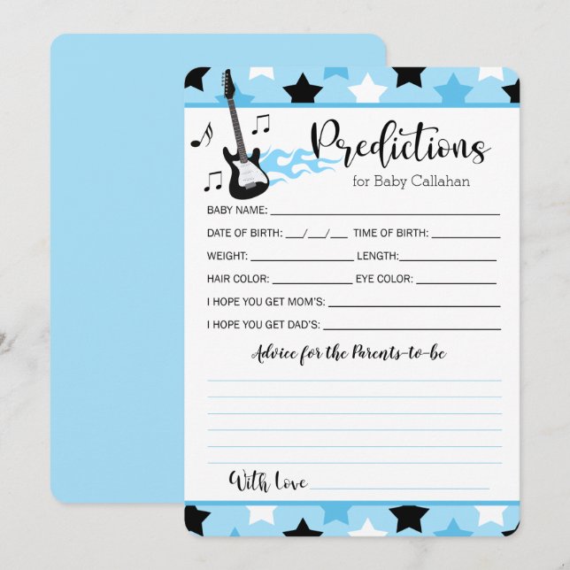 Rockstjärna Sten a Adjö Förutsättningar för råd fr Inbjudningar (Fram/baksida)