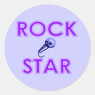 Rockstjärna Stickers Runt Klistermärke