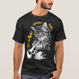 Rockstjärna Trumpetkatt På Katt T Shirt