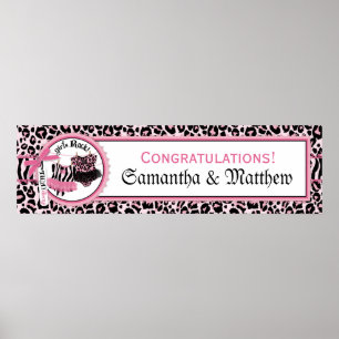 Rockstjärna Tutu Baby Shower-banderoll för Twin Gi Poster