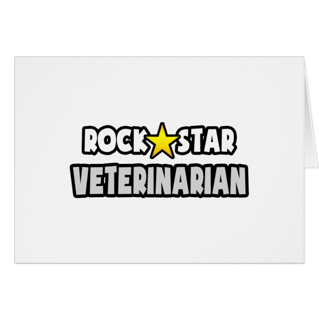 Rockstjärna Veterinär Hälsningskort (Framsidan Horizontal)