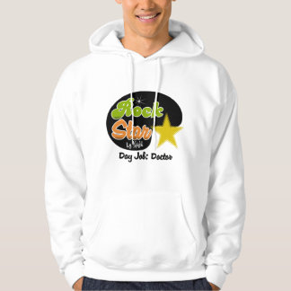 Rockstjärna vid natt - dagjobbdoktor sweatshirt med luva