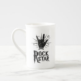 Rockstjärnan räcker symbol benporslin mugg