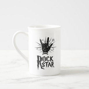 Rockstjärnan räcker symbol benporslin mugg