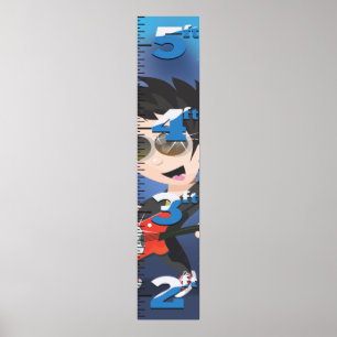 Rockstjärnans tillväxtdiagram för tecknad. poster