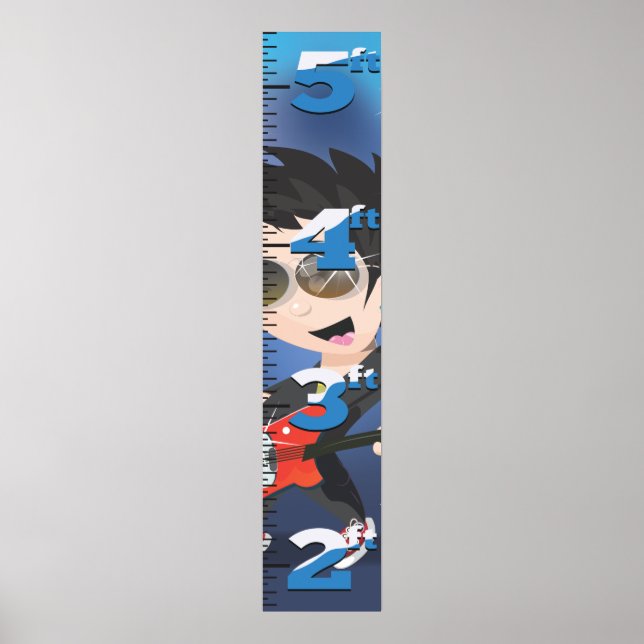 Rockstjärnans tillväxtdiagram för tecknad. poster (Framsidan)