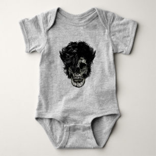 Rockstjärne Döskalle med Vildt Hår T Shirt