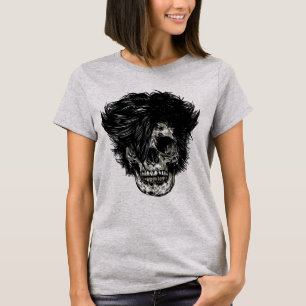 Rockstjärne skalle med vildt hår t shirt