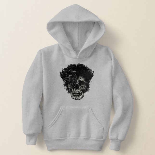 Rockstjärnekalle med vildt hår t shirt (Laydown)
