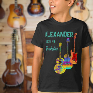 rockstjärtsguitarist, färgguitarer t shirt